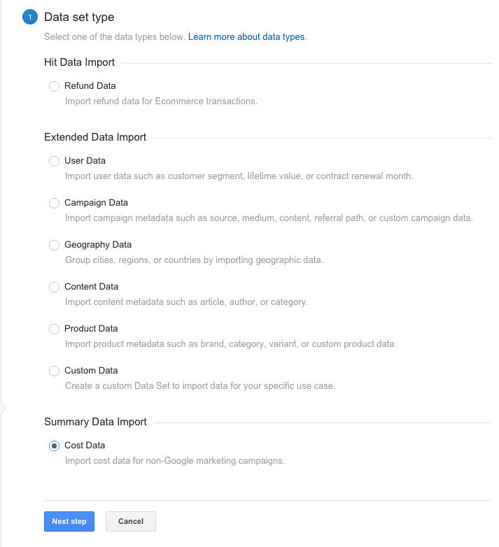 Don't miss using Google Analytics Data Import feature. Easily upload data from Bing Ads and AdRoll. Compare channel performance and analyze ROI. 